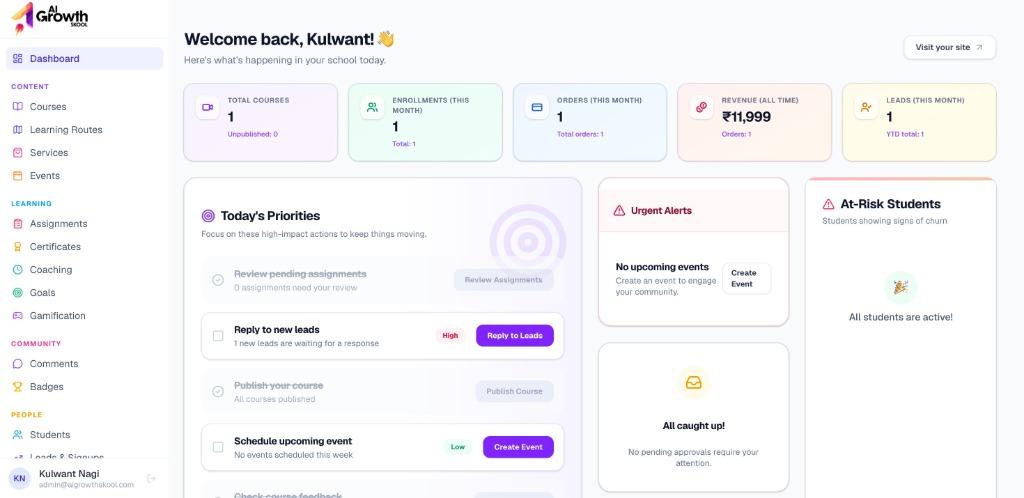 WeMakeSuccess Admin School Management Dashboard